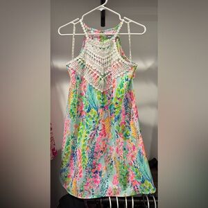Lily Pulitzer Colorful Sleeveless Dress with Crochet Detail